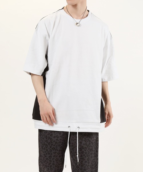 TopIsm（トップイズム）の「【2022】ワイドシルエット 配色切替 ５分袖カットソーー（Tシャツ/カットソー・メンズ・ホワイト/ベージュ/パープル・M/L）」の14枚目の写真