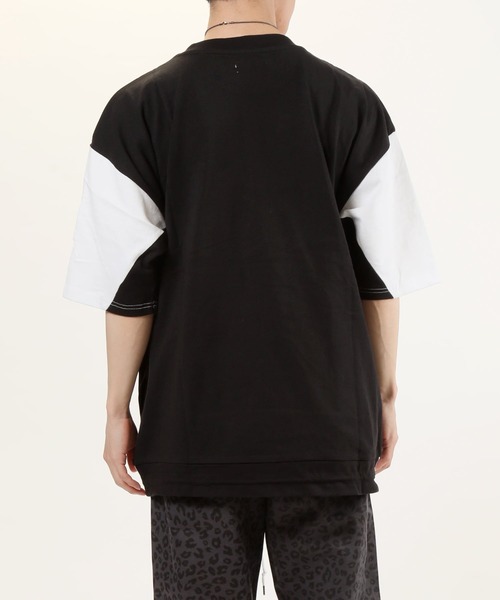 TopIsm（トップイズム）の「【2022】ワイドシルエット 配色切替 ５分袖カットソーー（Tシャツ/カットソー・メンズ・ホワイト/ベージュ/パープル・M/L）」の16枚目の写真