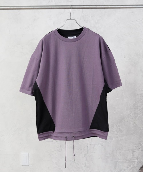 TopIsm（トップイズム）の「【2022】ワイドシルエット 配色切替 ５分袖カットソーー（Tシャツ/カットソー・メンズ・ホワイト/ベージュ/パープル・M/L）」の15枚目の写真