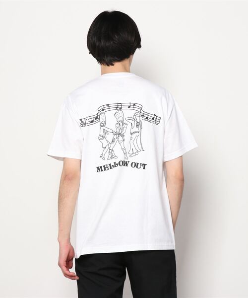 COMMON EDUCATION（コモンエデュケーション）の「S/S TEE "MELLOW OUT" / ショートスリーブ T ”メロウアウト”（Tシャツ/カットソー・メンズ・ホワイト/ブラック・MEDIUM/LARGE/X-LARGE）」の6枚目の写真