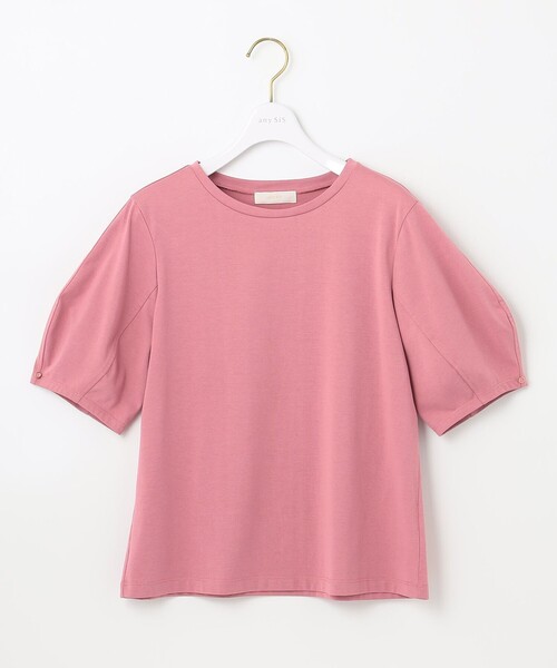ANY SIS(エニィスィス)の「プレーティングジャージーアーモンドスリーブ カットソー(Tシャツ/カットソー・レディース・ライトイエロー系/ブラック系/ホワイト系/ピンク系/ブラック系2/黄土色系・2)」の6枚目の写真