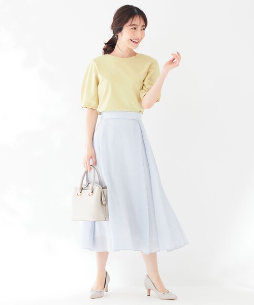 ANY SIS(エニィスィス)の「プレーティングジャージーアーモンドスリーブ カットソー(Tシャツ/カットソー・レディース・ライトイエロー系/ブラック系/ホワイト系/ピンク系/ブラック系2/黄土色系・2)」の17枚目の写真