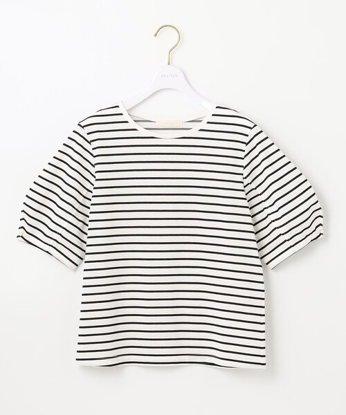 ANY SIS(エニィスィス)の「プレーティングジャージーアーモンドスリーブ カットソー(Tシャツ/カットソー・レディース・ライトイエロー系/ブラック系/ホワイト系/ピンク系/ブラック系2/黄土色系・2)」の18枚目の写真