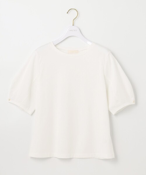 ANY SIS(エニィスィス)の「プレーティングジャージーアーモンドスリーブ カットソー(Tシャツ/カットソー・レディース・ライトイエロー系/ブラック系/ホワイト系/ピンク系/ブラック系2/黄土色系・2)」の19枚目の写真