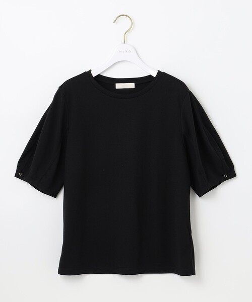 ANY SIS(エニィスィス)の「プレーティングジャージーアーモンドスリーブ カットソー(Tシャツ/カットソー・レディース・ライトイエロー系/ブラック系/ホワイト系/ピンク系/ブラック系2/黄土色系・2)」の20枚目の写真