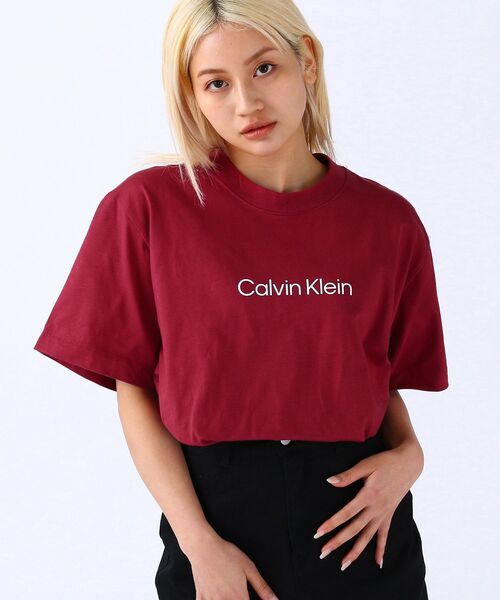 Calvin Klein（カルバン・クライン）の「モダン ボクシー Tシャツ（Tシャツ/カットソー・レディース・ネイビー/ホワイト/ホワイト系その他/ブラック/ピンク/レッド/ダークグリーン/ホワイト系/ブラック系・M/L/S/XS）」の9枚目の写真