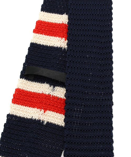 WEGO（ウィゴー）の「WEGO/ボーダーニットタイ（ネクタイ・メンズ・ホワイト/グリーン/ネイビー/ワイン・FREE）」の7枚目の写真