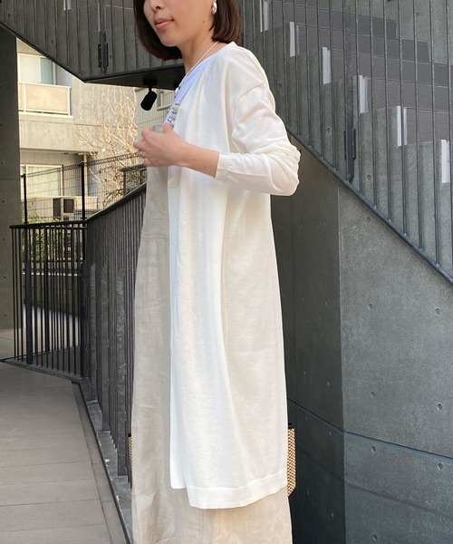 RIVE DROITE（リヴドロワ）の「ICECOTTONトッパーカーディガン（カーディガン/ボレロ・レディース・グレー系その他/ブルー/オフホワイト・FREE）」の5枚目の写真