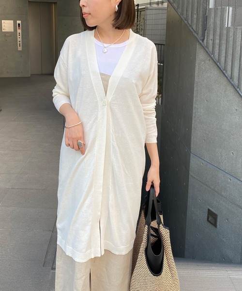 RIVE DROITE（リヴドロワ）の「ICECOTTONトッパーカーディガン（カーディガン/ボレロ・レディース・グレー系その他/ブルー/オフホワイト・FREE）」の4枚目の写真