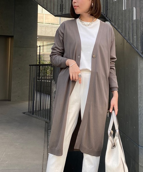 RIVE DROITE（リヴドロワ）の「ICECOTTONトッパーカーディガン（カーディガン/ボレロ・レディース・グレー系その他/ブルー/オフホワイト・FREE）」の7枚目の写真