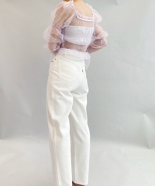 Charles Chaton（シャルルシャトン）の「シャーリングシアーブラウス（シャツ/ブラウス・レディース・ホワイト/パープル・FREE）」の5枚目の写真