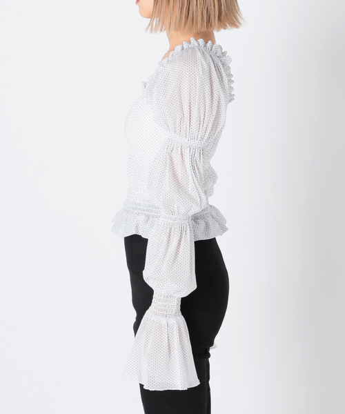 Charles Chaton（シャルルシャトン）の「シャーリングシアーブラウス（シャツ/ブラウス・レディース・ホワイト/パープル・FREE）」の9枚目の写真