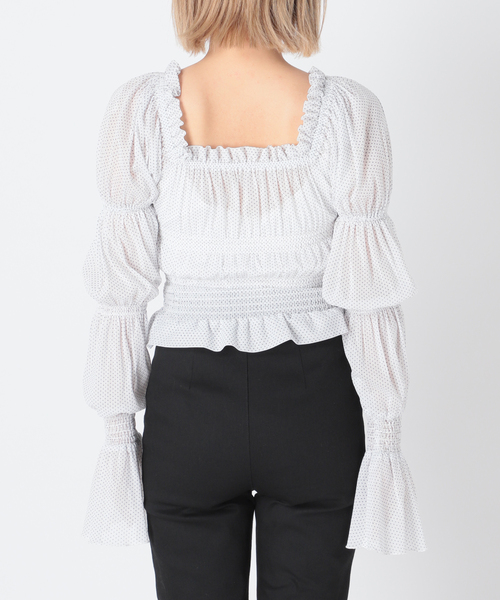 Charles Chaton（シャルルシャトン）の「シャーリングシアーブラウス（シャツ/ブラウス・レディース・ホワイト/パープル・FREE）」の10枚目の写真