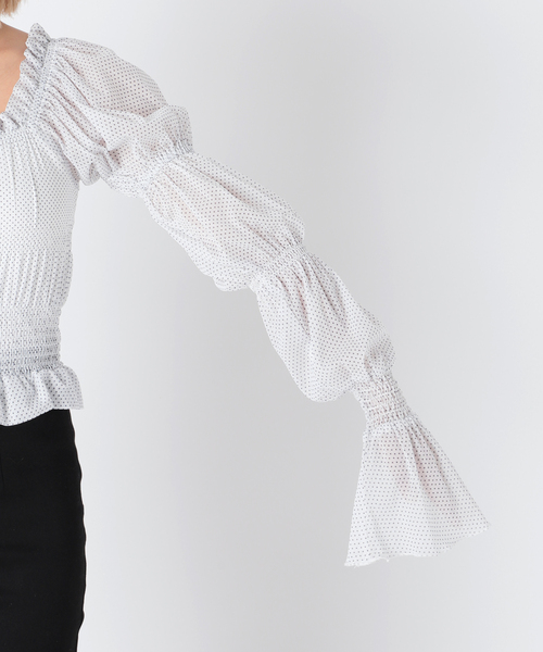 Charles Chaton（シャルルシャトン）の「シャーリングシアーブラウス（シャツ/ブラウス・レディース・ホワイト/パープル・FREE）」の13枚目の写真