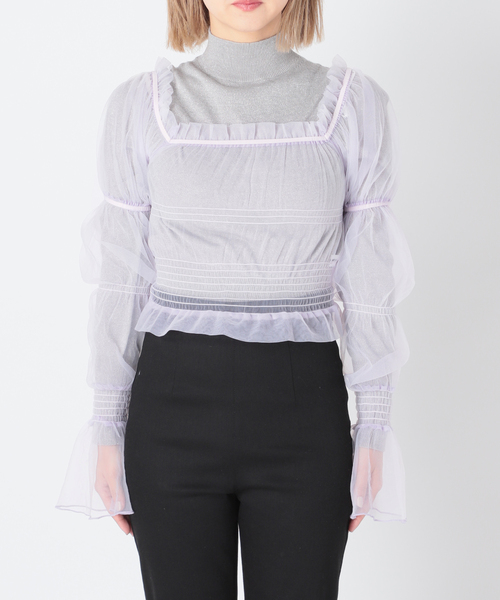 Charles Chaton（シャルルシャトン）の「シャーリングシアーブラウス（シャツ/ブラウス・レディース・ホワイト/パープル・FREE）」の17枚目の写真