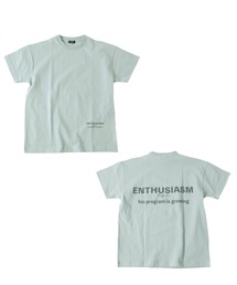 天竺・ドロップショルダーロゴプリント半袖Tシャツ