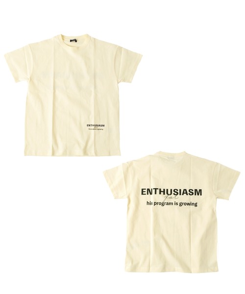 GLAZOS（グラソス）の「天竺・ドロップショルダーロゴプリント半袖Ｔシャツ（Tシャツ/カットソー・キッズ・オフホワイト/ブラック/ベージュ/サックスブルー・140cm/160cm/170cm/150cm/130cm）」の21枚目の写真