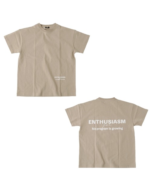 GLAZOS（グラソス）の「天竺・ドロップショルダーロゴプリント半袖Ｔシャツ（Tシャツ/カットソー・キッズ・オフホワイト/ブラック/ベージュ/サックスブルー・140cm/160cm/170cm/150cm/130cm）」の14枚目の写真