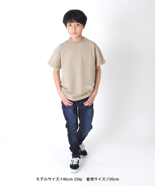 GLAZOS（グラソス）の「天竺・ドロップショルダーロゴプリント半袖Ｔシャツ（Tシャツ/カットソー・キッズ・オフホワイト/ブラック/ベージュ/サックスブルー・140cm/160cm/170cm/150cm/130cm）」の22枚目の写真