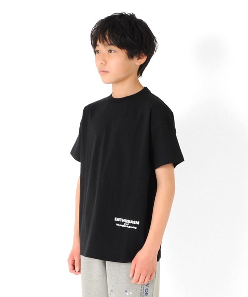 GLAZOS（グラソス）の「天竺・ドロップショルダーロゴプリント半袖Ｔシャツ（Tシャツ/カットソー・キッズ・オフホワイト/ブラック/ベージュ/サックスブルー・140cm/160cm/170cm/150cm/130cm）」の6枚目の写真