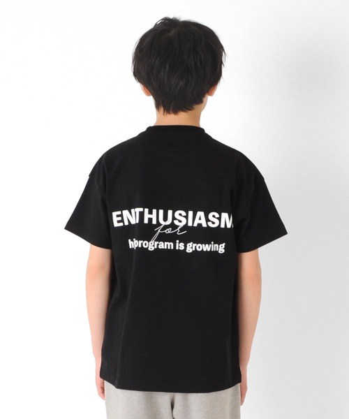 GLAZOS（グラソス）の「天竺・ドロップショルダーロゴプリント半袖Ｔシャツ（Tシャツ/カットソー・キッズ・オフホワイト/ブラック/ベージュ/サックスブルー・140cm/160cm/170cm/150cm/130cm）」の15枚目の写真