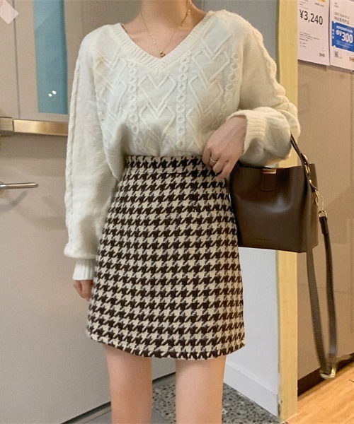 Urge 千鳥柄 起毛 台形 ミニスカート スカート Urge アージコロン のファッション通販 Zozotown