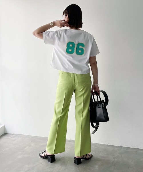 PAGEBOY（ページボーイ）の「ナンバーカレッジショートTシャツ（Tシャツ/カットソー・レディース・ブラック/オフホワイト/オートミール・FREE）」の8枚目の写真