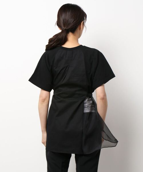 Lui's（ルイス）の「オーガンジードッキングショートスリーブトップス（Tシャツ/カットソー・レディース・ブラック/オフホワイト/ピンク/ブルー/カーキ・FREE）」の18枚目の写真