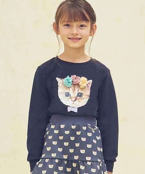 PAUL&JOE（ポールアンドジョー）の「PAUL & JOE(ポール & ジョー)フラワーキャット長袖Tシャツ（Tシャツ/カットソー・キッズ・ラベンダー/ネイビー/ホワイト・110/120/150/130/140）」の3枚目の写真