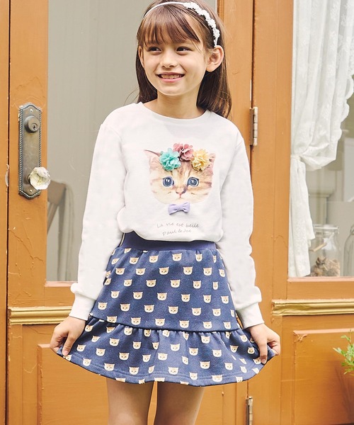 PAUL&JOE（ポールアンドジョー）の「PAUL & JOE(ポール & ジョー)フラワーキャット長袖Tシャツ（Tシャツ/カットソー・キッズ・ラベンダー/ネイビー/ホワイト・110/120/150/130/140）」の5枚目の写真