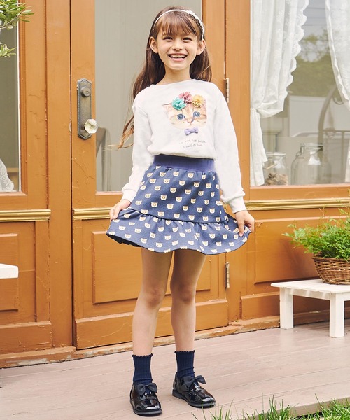 PAUL&JOE（ポールアンドジョー）の「PAUL & JOE(ポール & ジョー)フラワーキャット長袖Tシャツ（Tシャツ/カットソー・キッズ・ラベンダー/ネイビー/ホワイト・110/120/150/130/140）」の8枚目の写真