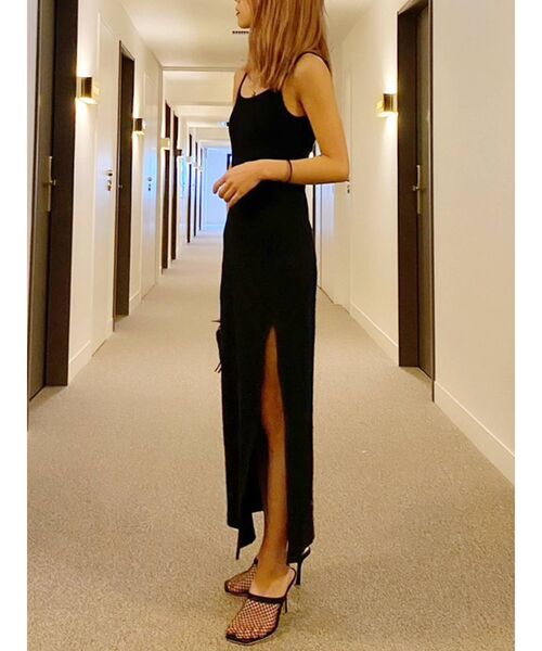 GYDA(ジェイダ)の「【WEB限定】【TINY低身長さん向け】DEEPスリットテレコロングワンピース(ワンピース・レディース・ライトグレー/ブラック/ベージュ・FREE)」の16枚目の写真