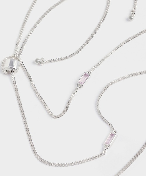 CHARLES & KEITH（チャールズ & キース）の「クリスタルエンベリッシュド マチネネックレス / Crystal-Embellished Matinee Necklace（ネックレス・レディース・ゴールド系その他/ライトブルー/ライラック・FREE）」の9枚目の写真