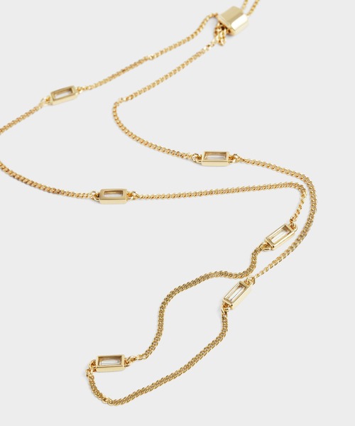 CHARLES & KEITH（チャールズ & キース）の「クリスタルエンベリッシュド マチネネックレス / Crystal-Embellished Matinee Necklace（ネックレス・レディース・ゴールド系その他/ライトブルー/ライラック・FREE）」の6枚目の写真