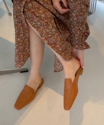 スマートスクエアステッチローファーサンダル