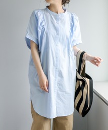 PUAL CE CIN | 【Du noir】バンドカラー袖ボリュームチュニックブラウス(シャツ/ブラウス)