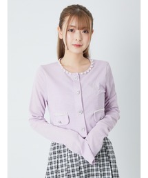 エンジェル刺繍ラメテレコカーデ