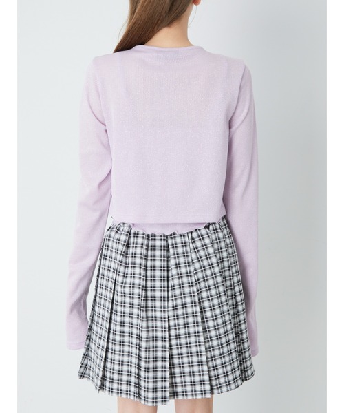 Ank Rouge（アンクルージュ）の「エンジェル刺繍ラメテレコカーデ（カーディガン/ボレロ・レディース・オフホワイト/パープル/ブラック・M）」の9枚目の写真