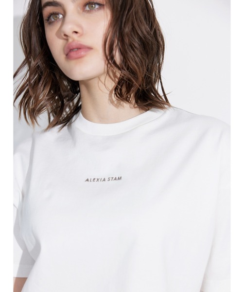 ALEXIA STAM(アリシアスタン)の「Contrast Embroidery Logo Tee/コントラストエンブロイダリーロゴT(Tシャツ/カットソー・レディース・ブラウン・FREE)」の2枚目の写真