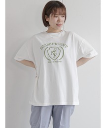 ehka sopo | カレッジロゴ刺繍Tシャツ(ニット/セーター)