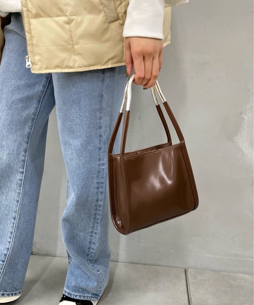 WHO'S WHO gallery(フーズフーギャラリー)の「デザインハンドルバッグ(ハンドバッグ・レディース・ブラック/ブラウン・FREE)」の6枚目の写真