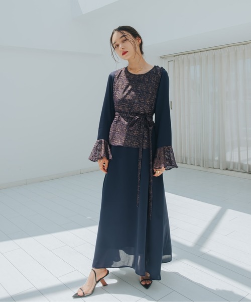 ワンピース ENFOLD VEST LAYERED DRESS ENFOLD VEST LAYERED DRESS