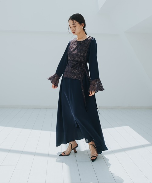 sahara(サハラ)の「ベストレイヤードドレス/Vest Layered Dress(ワンピース・レディース・ネイビー/ブルー/オレンジ系その他・FREE)」の11枚目の写真