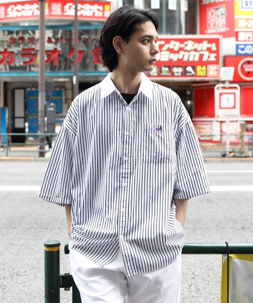 ８(eight)（エイト）の「クレリックオーバーシャツ（シャツ/ブラウス・メンズ・ブラック/ネイビー/ブルー・MEDIUM/LARGE）」の5枚目の写真