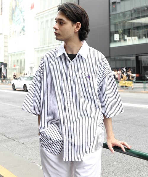 ８(eight)（エイト）の「クレリックオーバーシャツ（シャツ/ブラウス・メンズ・ブラック/ネイビー/ブルー・MEDIUM/LARGE）」の6枚目の写真