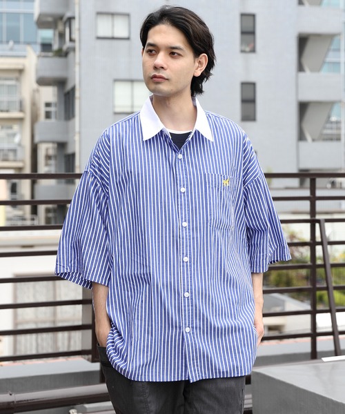 ８(eight)（エイト）の「クレリックオーバーシャツ（シャツ/ブラウス・メンズ・ブラック/ネイビー/ブルー・MEDIUM/LARGE）」の18枚目の写真