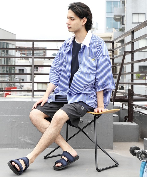 ８(eight)（エイト）の「クレリックオーバーシャツ（シャツ/ブラウス・メンズ・ブラック/ネイビー/ブルー・MEDIUM/LARGE）」の19枚目の写真