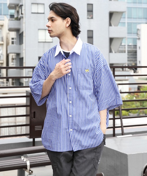 ８(eight)（エイト）の「クレリックオーバーシャツ（シャツ/ブラウス・メンズ・ブラック/ネイビー/ブルー・MEDIUM/LARGE）」の17枚目の写真