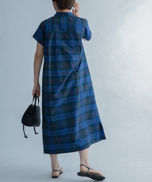 セール】FORK&SPOON カラーチェックショートスリーブワンピース
