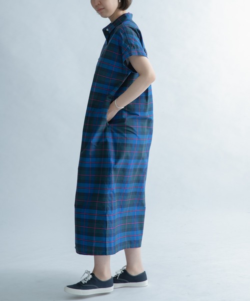 FORK&SPOON(フォークアンドスプーン)の「FORK&SPOON カラーチェックショートスリーブワンピース(ワンピース・レディース・ブラウン系その他/ブルー系その他・1)」の9枚目の写真